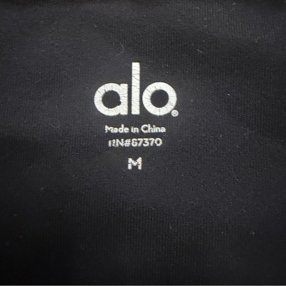 Alo Yoga Black Airbrush Lineal Diagonal Stripe Full Length Leggings - Size M - Picture 5 of 6